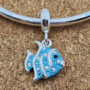 5/$21 ❤️ CRYSTAL TROPICAL BLUE FISH CHARM FOR PANDORA BRACELETS